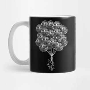 Retro Silver Disco Ball Balloons Mug